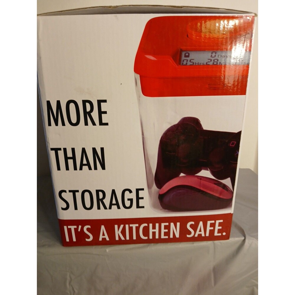 Kitchen SafeTime Locking Temptations-Cellphone Money RED Lid Clear Base 3.5 qt - Picture 4 of 16